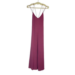 Aritizia Wilfred Criss Cross Strappy Purple Mauve Berry Maxi Dress Size Medium